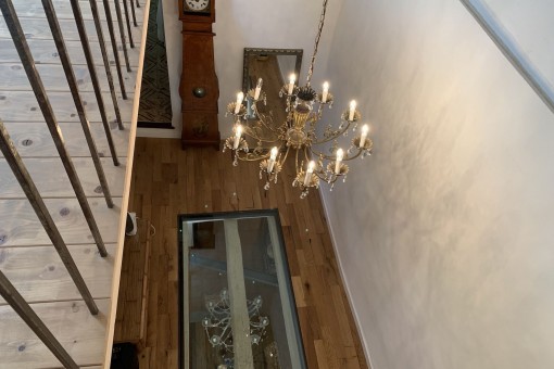 Modern gallery with glass floor