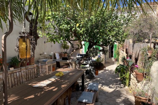 Inviting garden with dining area