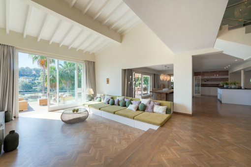 Large, light-flooded living area