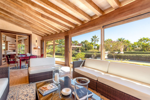 Living area adjacent to a terrace