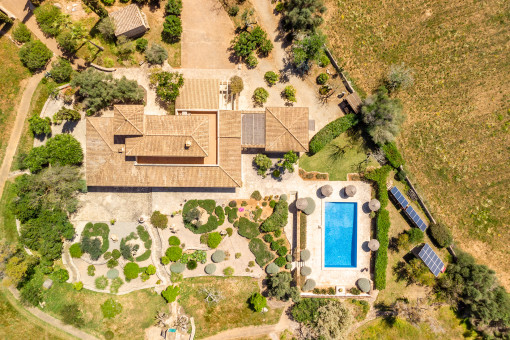 Finca from a birds-eye perspective