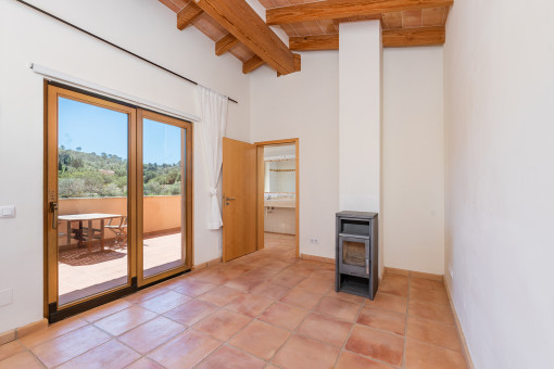 Guest room stove and  balcony