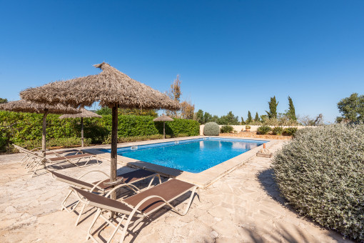 Tranquil pool area in absolute privacy