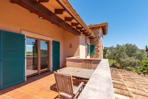 Sunny guest room balcony