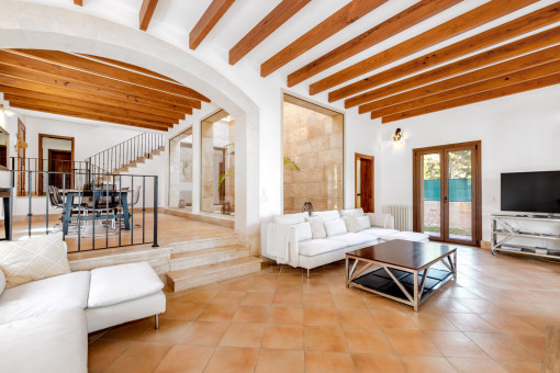 Living and dining room on 2 levels