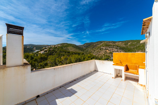 Sunny terrace with barbecue area