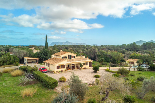 Views from the garden to the villa