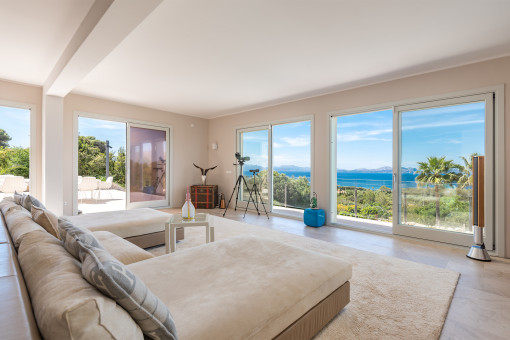 Living area with superb sea views