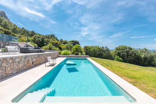 Well-tended pool area