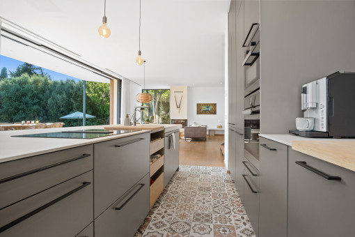 Modern kitchen with cooking island