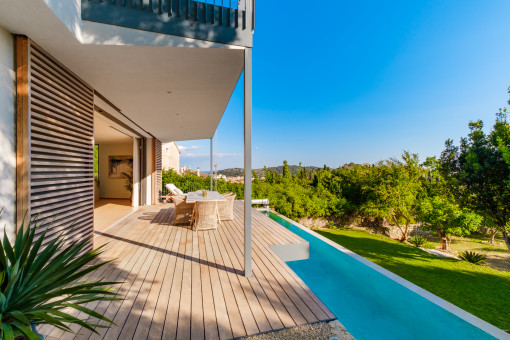 Sunny pool area