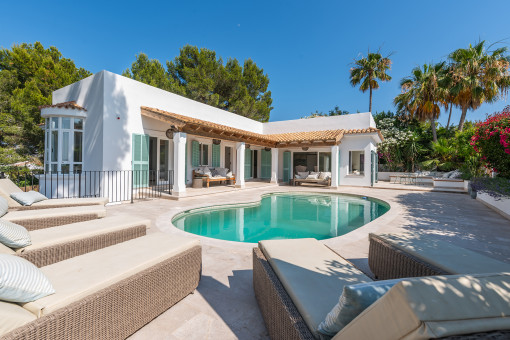 Sun loungers by the pool