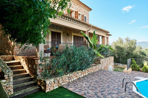 Terrace and pool area