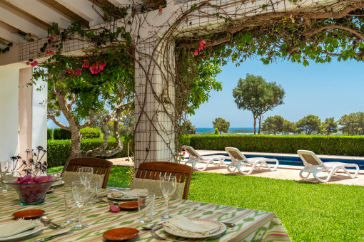 Covered dining area