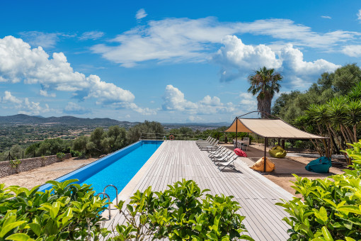 Magnificent luxurious country house on a mountain top with pool and sea views near to Manacor