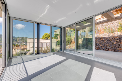 Large panorama glass slidinig doors