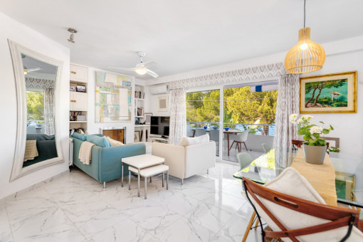 Living area with balcony access