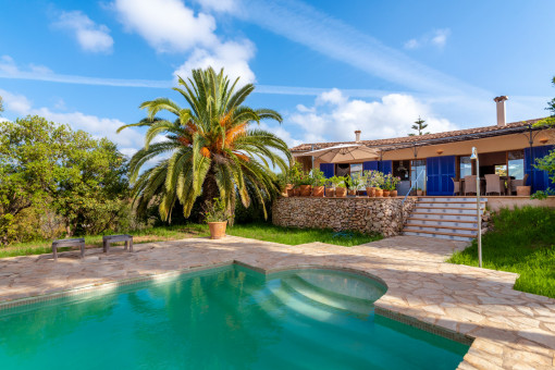 Pool area and finca