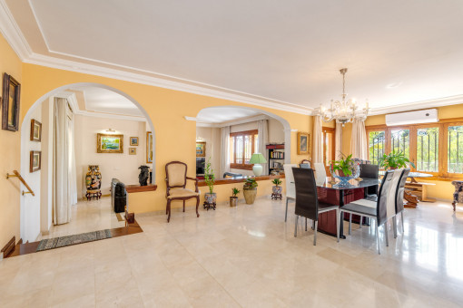 Dining area with views to the living area