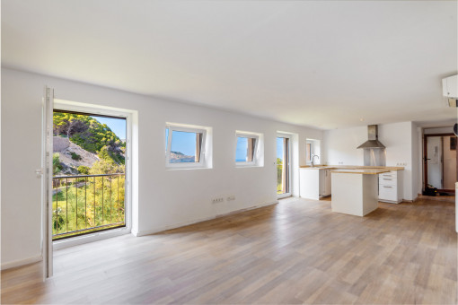 Upper apartment with kitchen