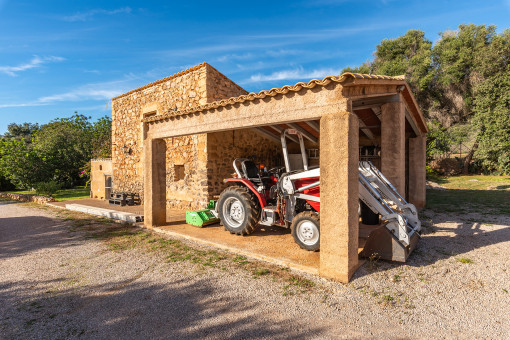 Carport built with natural stones