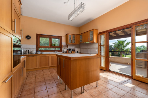 Kitchen with balcony access