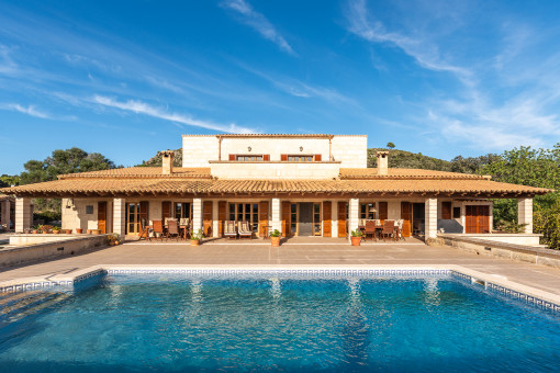 Views from the pool to the terrace