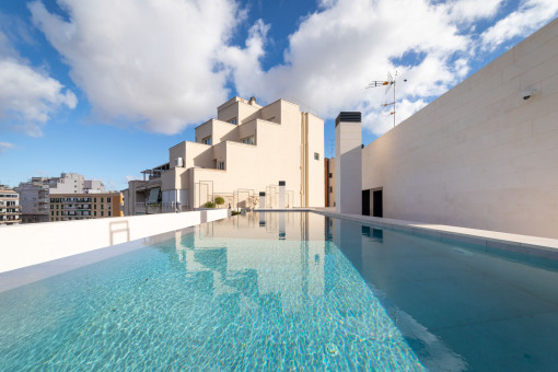 Spacious pool area