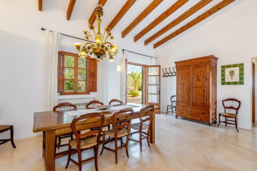 Dining area with access to the outside