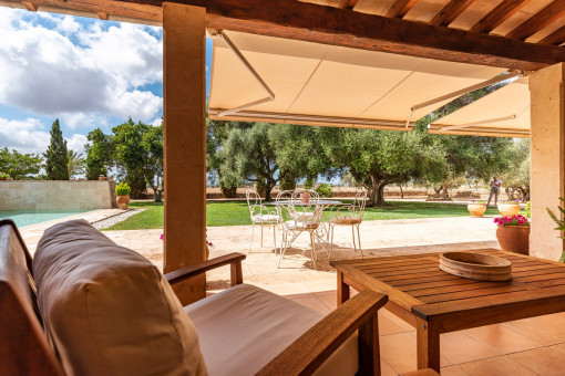 Idyllic terrace with garden views