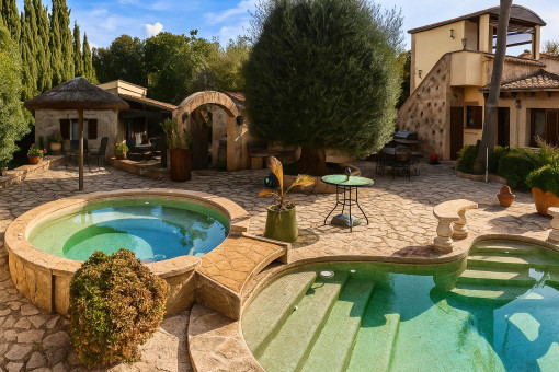 View of the house and guest house