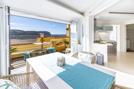 Dining area with mediterran sea views