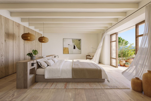 Bedroom in natural colours