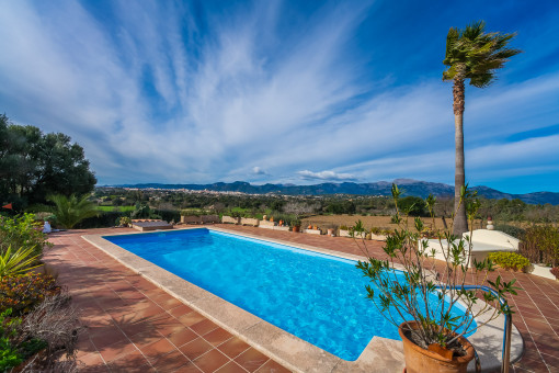Modernised finca in Inca with pool and great privacy in a sloping location with breathtaking views