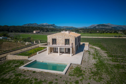 Aerial view to the property