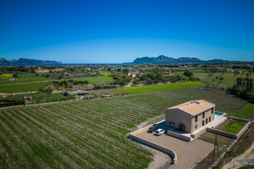 Property with panoramic views to Pollensa bay and Tramuntana mountains