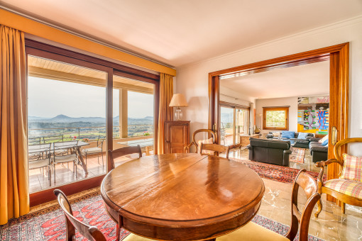 Dining area with sea views