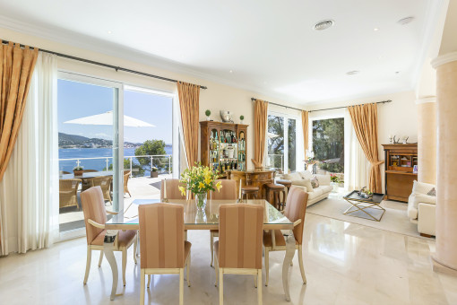 Dining area with sea views