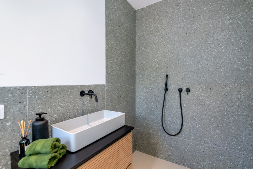 One of the three elegant bathrooms