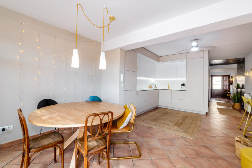 Dining area and kitchen