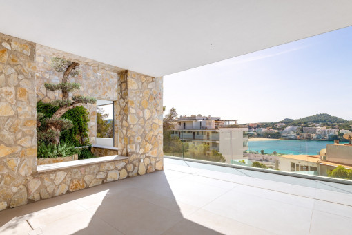 Terrace with natural stone