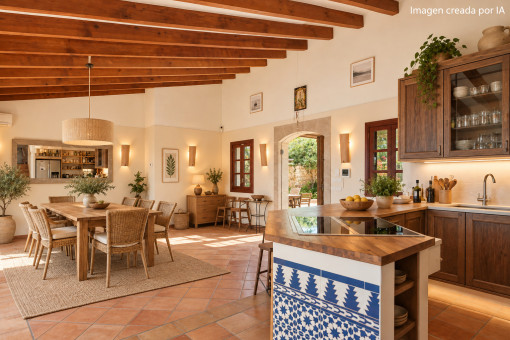 AI-generated image · Virtual styling of the dining room