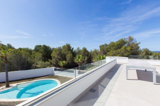 Pool view from the upper terrace