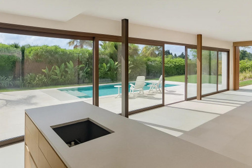 Kitchen, living room and terrace