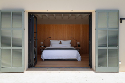 View from the balcony into the bedroom
