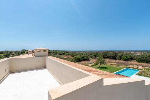 Rooftop terrace with sea views