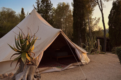 Retreat space in the bell tent