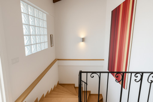 Bright, light flooded staircase