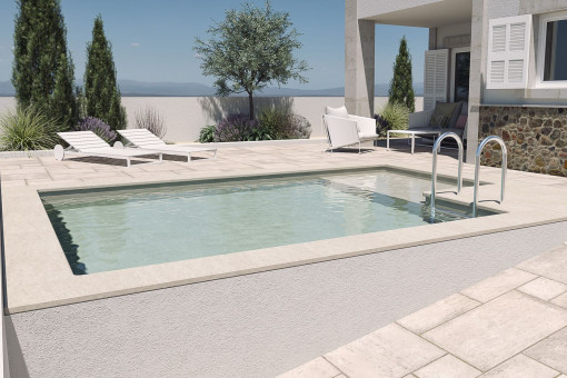 Rendered image of the planned swimming pool – your future relaxation spot