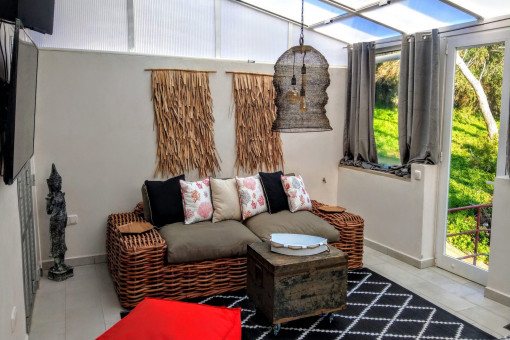 Living area with views to the Garden